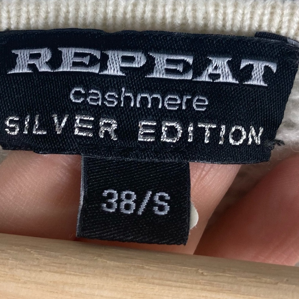 Repeat Cashmere Cream Oversized Knit Sweater View 3